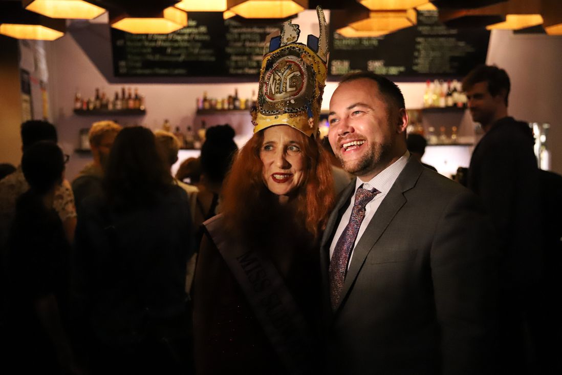 Last year's winner Lisa Levy and City Council Speaker Corey Johnson<br>